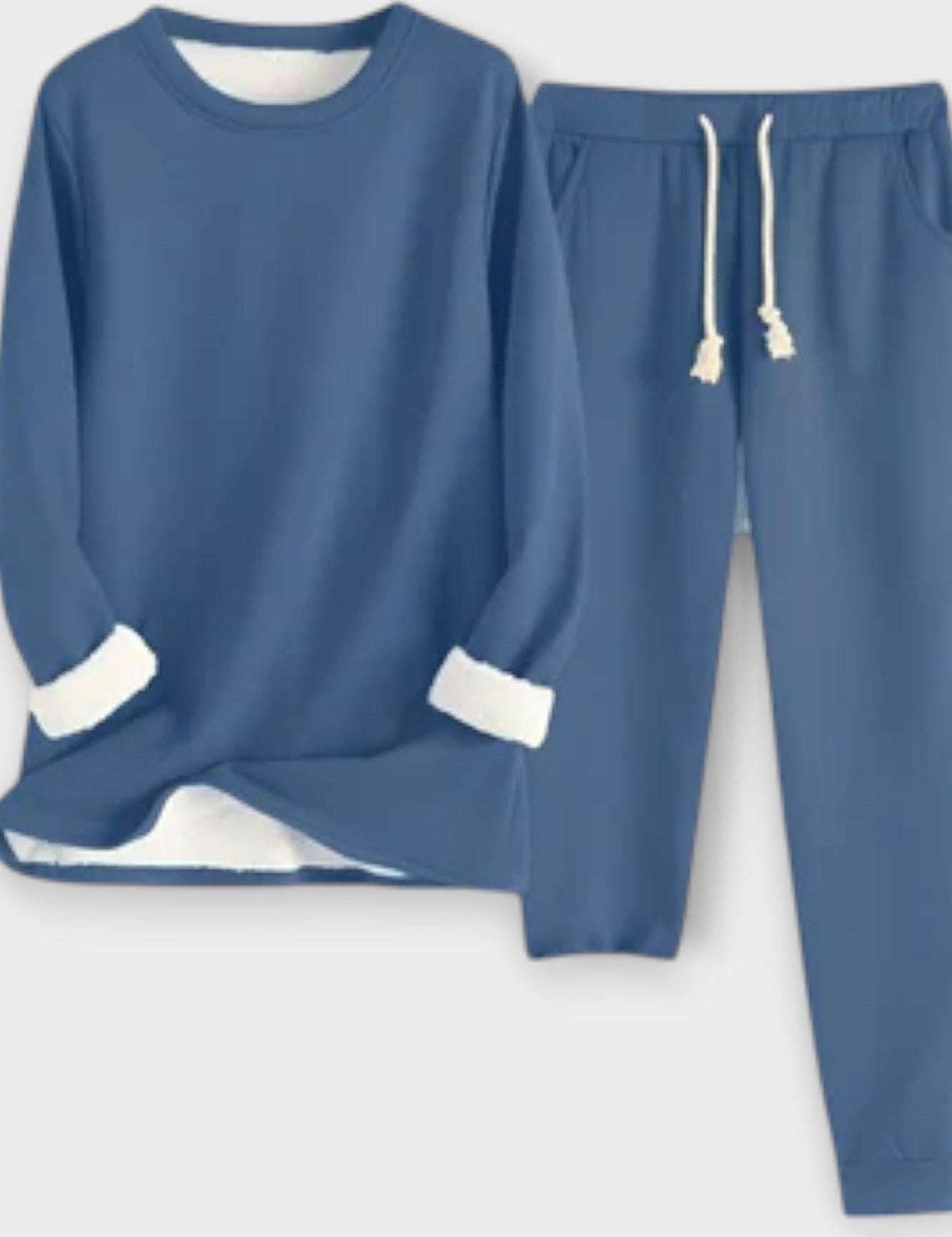 Justine - Ensemble haut à manches longues à liseré contrasté & pantalon