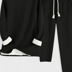 Justine - Ensemble haut à manches longues à liseré contrasté & pantalon