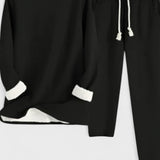 Justine - Ensemble haut à manches longues à liseré contrasté & pantalon