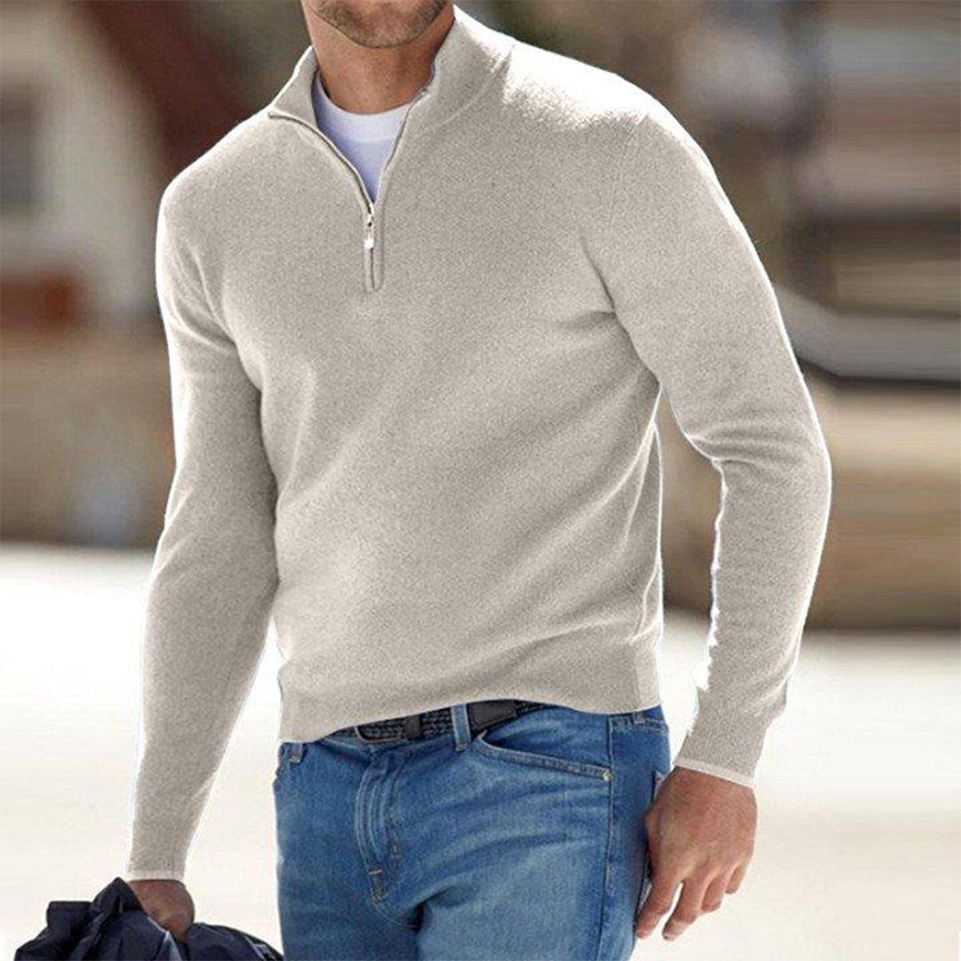 Maxim Pull Homme Demi-Zip en Laine Mélangée – Pull Élégant et Polyvalent