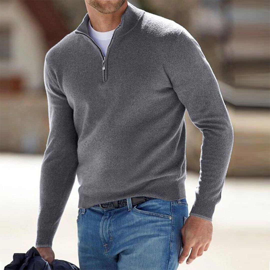 Maxim Pull Homme Demi-Zip en Laine Mélangée – Pull Élégant et Polyvalent