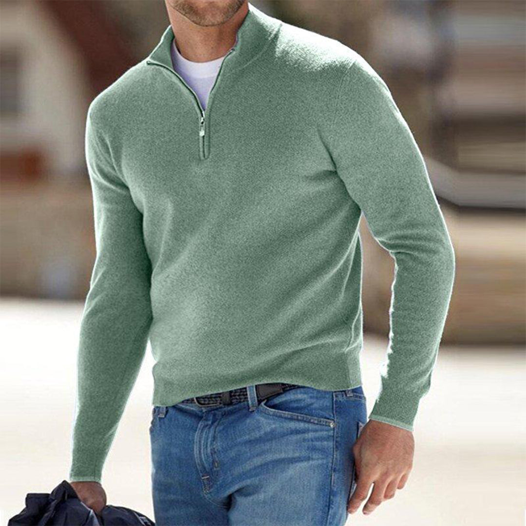 Maxim Pull Homme Demi-Zip en Laine Mélangée – Pull Élégant et Polyvalent