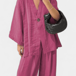 Yvette - Ensemble haut cache-cœur ample & pantalon large