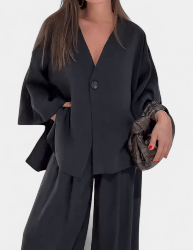 Yvette - Ensemble haut cache-cœur ample & pantalon large