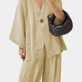 Yvette - Ensemble haut cache-cœur ample & pantalon large