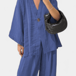 Yvette - Ensemble haut cache-cœur ample & pantalon large