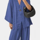 Yvette - Ensemble haut cache-cœur ample & pantalon large
