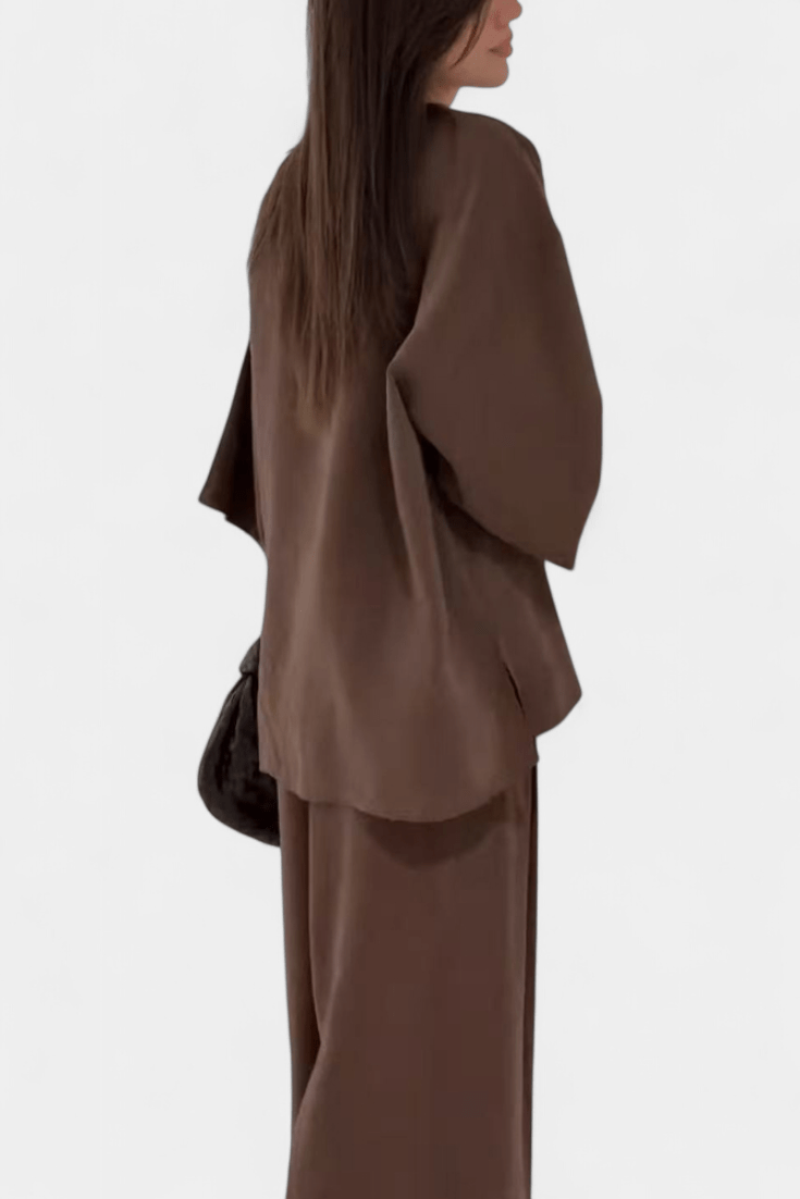 Yvette - Ensemble haut cache-cœur ample & pantalon large