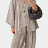 Yvette - Ensemble haut cache-cœur ample & pantalon large