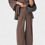 Yvette - Ensemble haut cache-cœur ample & pantalon large