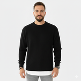 Montaro Pull Homme Col Rond Côtelé – Tricot Classique Élégant et Polyvalent