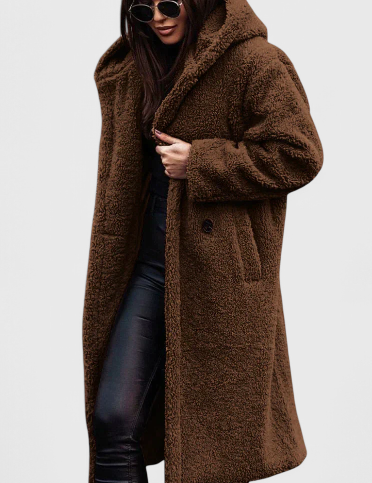 Gabrielle - Manteau long à capuche coupe ample