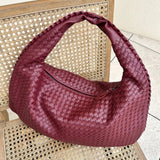 Noa Sac à Main Tressé Femme – Design Élégant en Cuir Végan avec Grand Espace et Fermeture Éclair