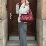 Noa Sac à Main Tressé Femme – Design Élégant en Cuir Végan avec Grand Espace et Fermeture Éclair