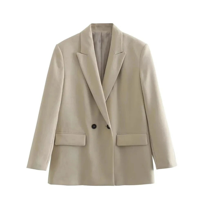 Genai Manteau Blazer Oversize Femme – Coupe Longue Élégante à Double Boutonnage