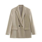 Genai Manteau Blazer Oversize Femme – Coupe Longue Élégante à Double Boutonnage