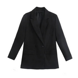 Genai Manteau Blazer Oversize Femme – Coupe Longue Élégante à Double Boutonnage