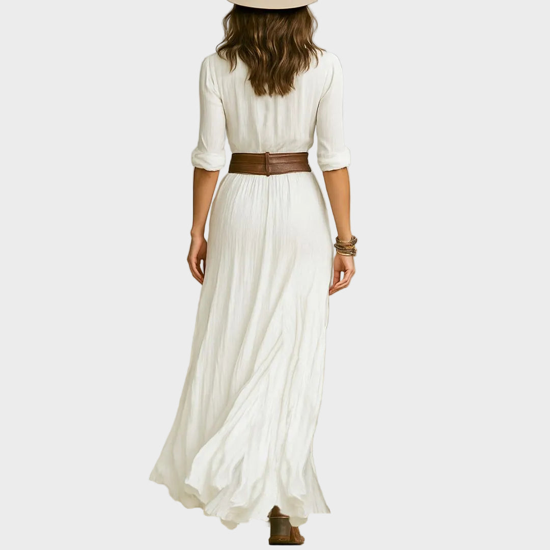 Hayden Ida - robe maxi élégante, détail de la finition