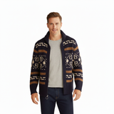 Noah Gilet Homme Zippé en Laine Mélangée – Cardigan Tricoté Chaud Coupe Regular Moderne