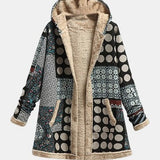 Nova – Veste en polaire rétro monochrome à motif à pois