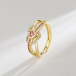 Elara, bague ajustable à motif cœur - vue d'ensemble
