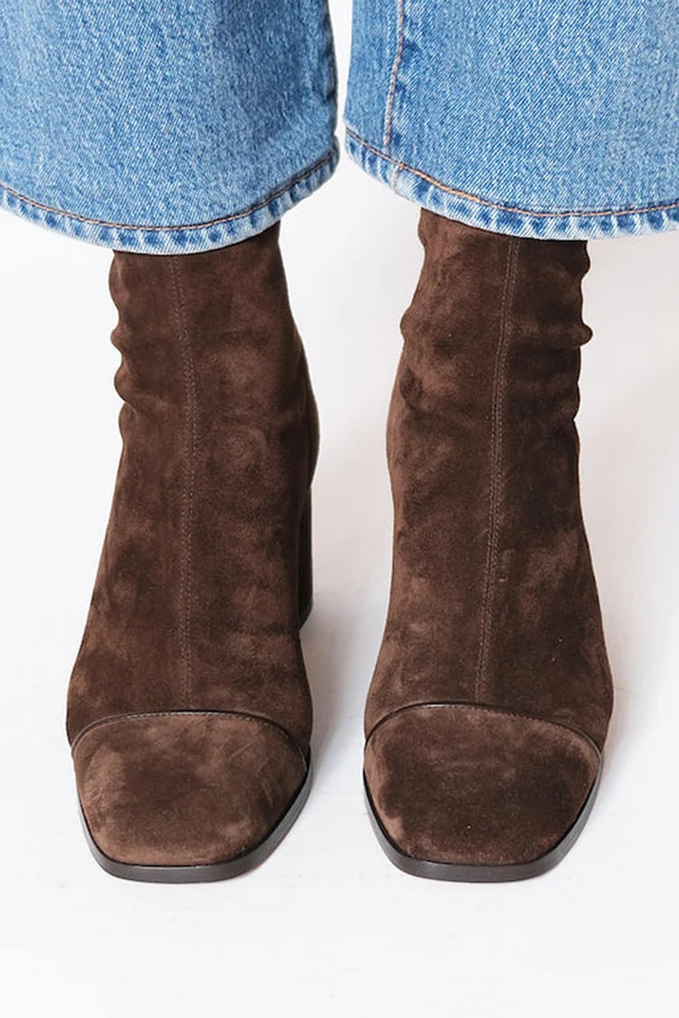 Aline - Bottines en daim à talon