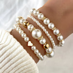 Perola, bracelet de perles roses et dorées - détail du bijou