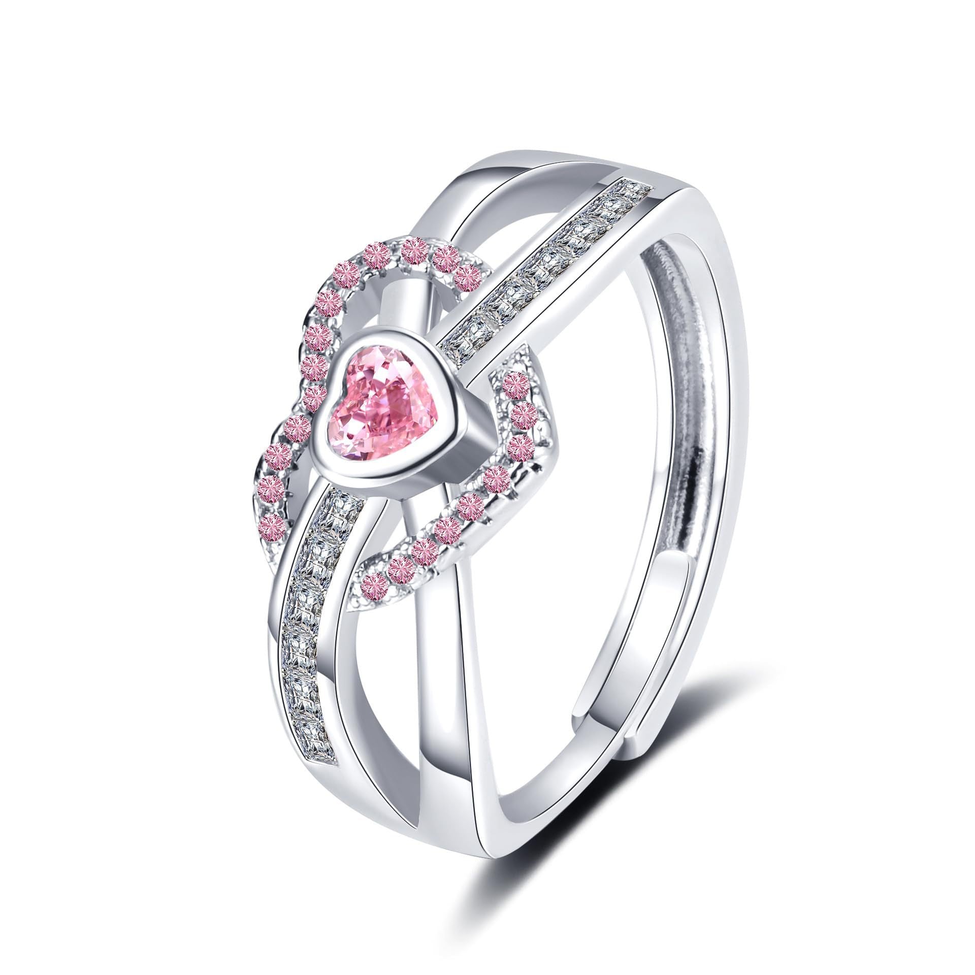 Elara, bague ajustable à motif cœur - vue d'ensemble