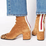 Aline - Bottines en daim à talon