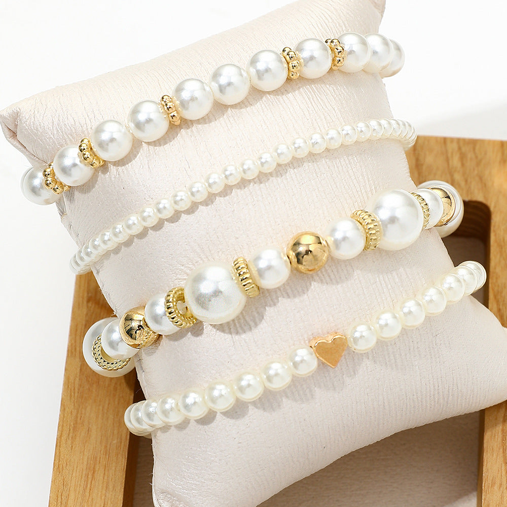 Perola, bracelet de perles roses et dorées - autre coloris