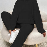 Lillie Ensemble Femme – Tenue d’Intérieur en Polaire Douce avec Hoodie & Jogging Confortables