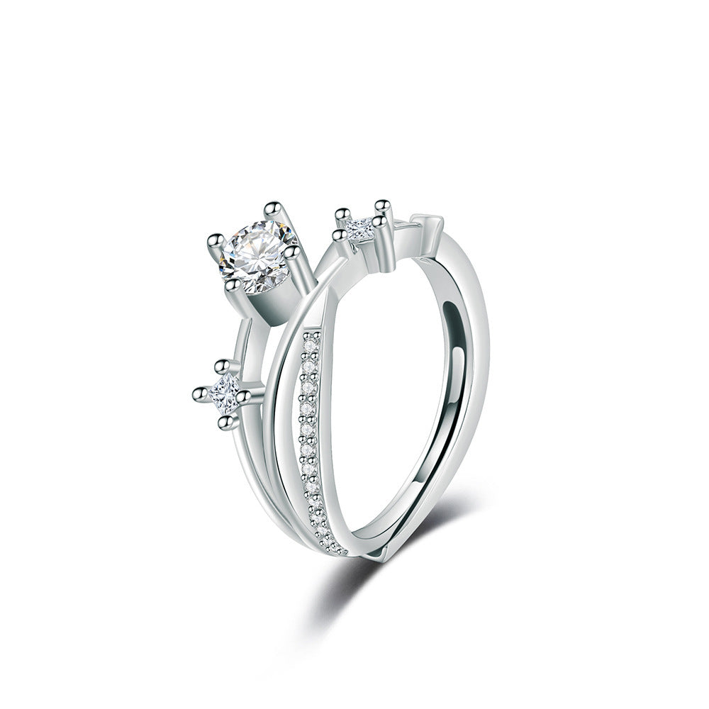 Grace, bague fine à pierre solitaire - vue d'ensemble