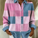 Mia™ | Blouse en maille à carreaux aux tons doux