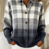 Mara™ | Blouse en maille à carreaux aux tons doux