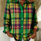 Elina™ | Blouse en maille à carreaux aux tons doux