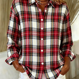 Amelia™ | Blouse en maille à carreaux aux tons doux