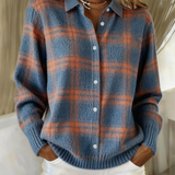 Laura™ | Blouse en maille à carreaux aux tons doux