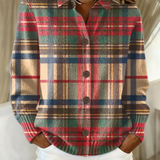 Lina™ | Blouse en maille à carreaux aux tons doux