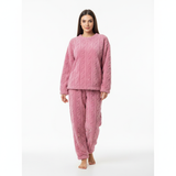 Lunie Ensemble Loungewear Femme – Pyjama Polaire Deux Pièces Chaud & Confortable