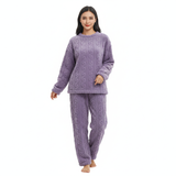Lunie Ensemble Loungewear Femme – Pyjama Polaire Deux Pièces Chaud & Confortable