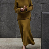 Élodie - Ensemble pull en maille & jupe longue