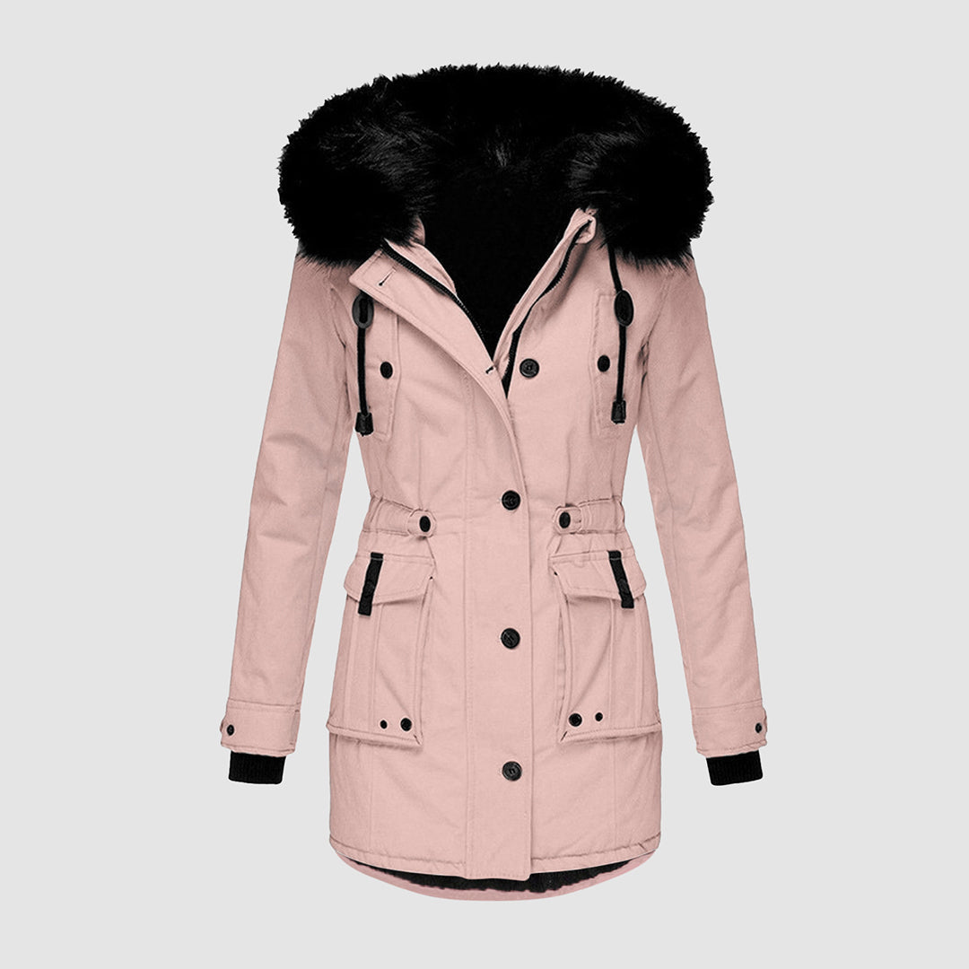 Nori Parka Femme Élégante – Manteau d’Hiver avec Capuche et Col en Fausse Fourrure
