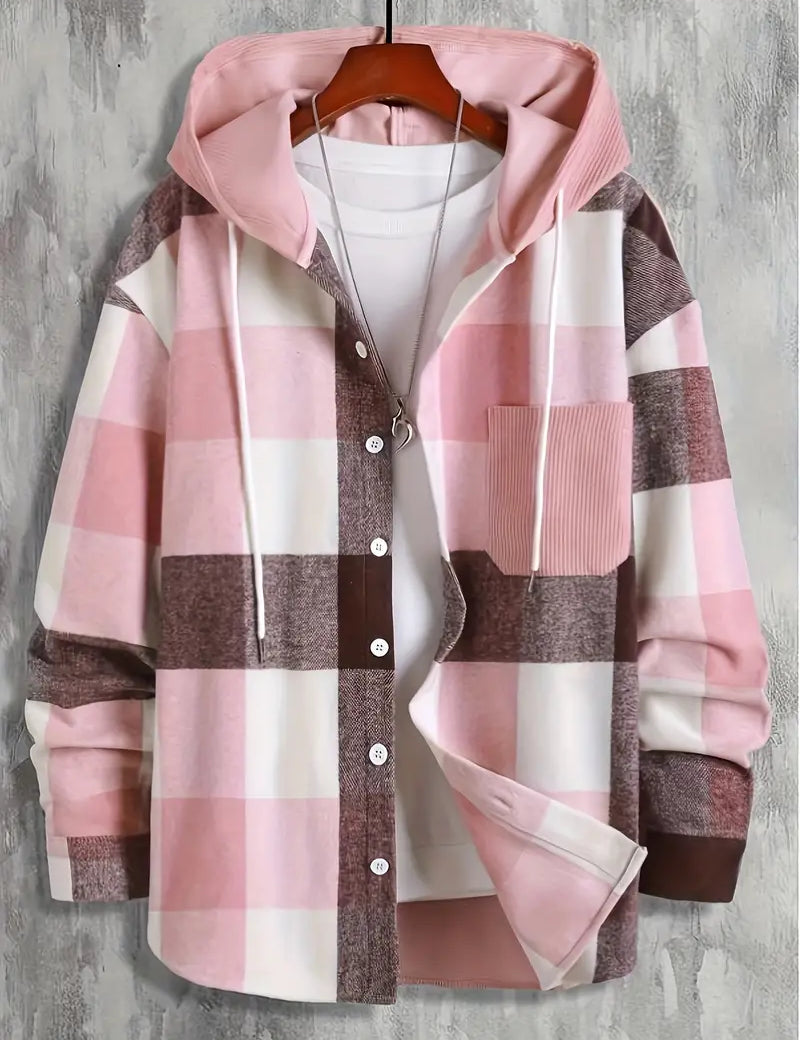 Mason Veste à Capuche Homme – Motif Carreaux Tendance & Coupe Décontractée Confortable