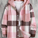Mason Veste à Capuche Homme – Motif Carreaux Tendance & Coupe Décontractée Confortable