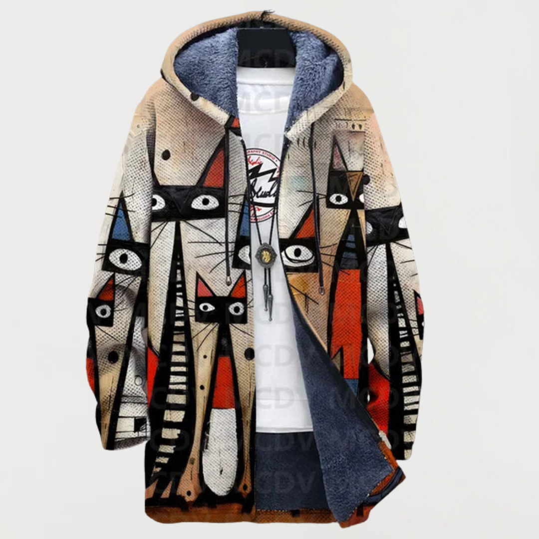 Laura - Veste avec motif abstrait de chat - vue d'ensemble