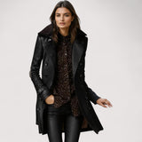 Valentina™ | Manteau en cuir élégant longueur 3/4