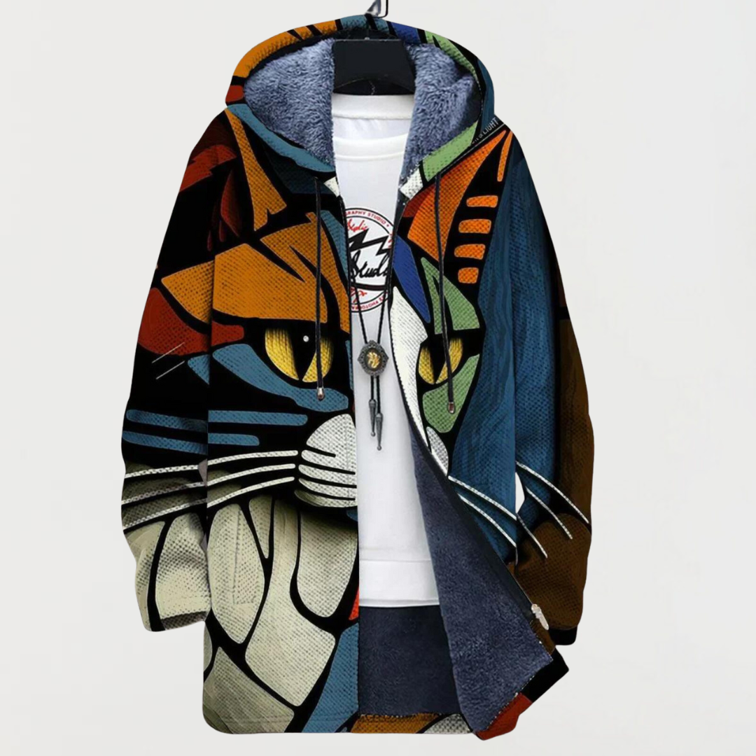 Sophie - Veste avec motif abstrait de chat - vue détaillée