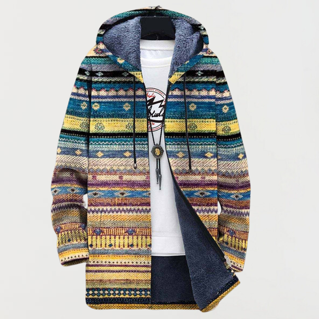 Helena - Manteau à franges avec motif tribal - vue d'ensemble