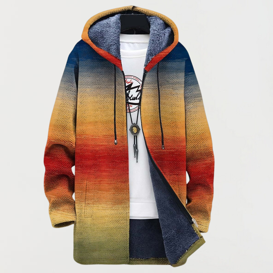 Paula - Manteau avec dégradé de couleurs de coucher de soleil - vue d'ensemble