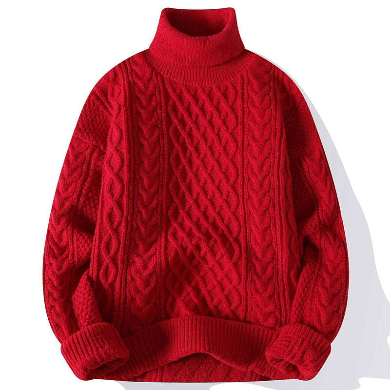 Andrew Pull Homme à Col Roulé – Maille Épaisse Chaude avec Style Classique et Confort Durable